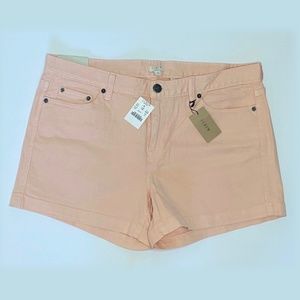 NWT J. Crew Pink Denim 4" Shorts (Size 12)